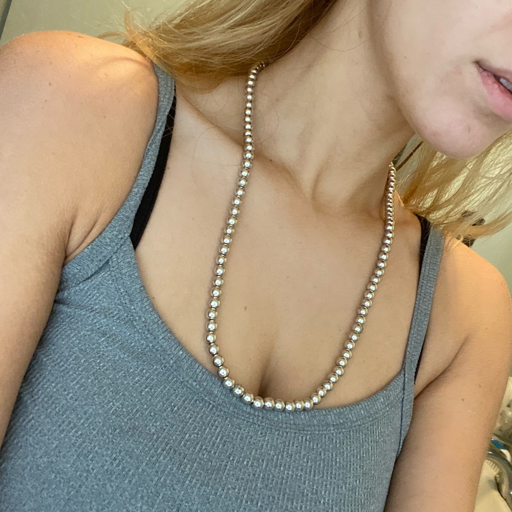 Silver bead necklace